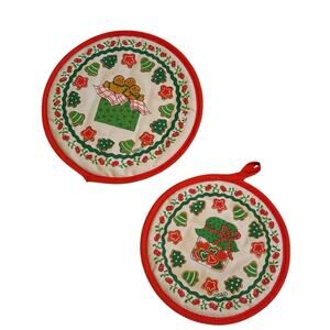 VTG Holiday Christmas B&D Pot Holders Gingerbread Cookies Candy Jar Kitchen